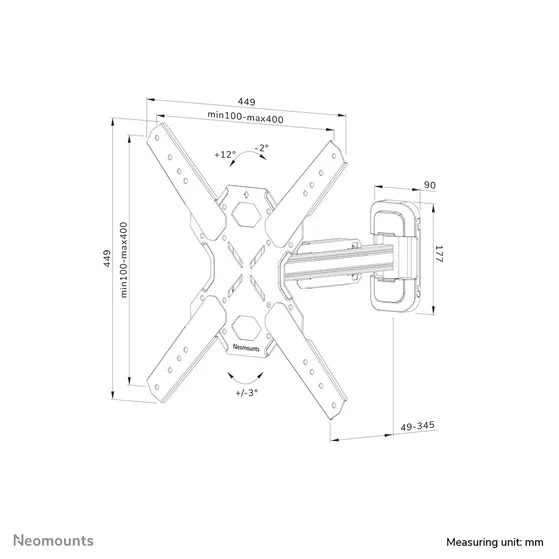 Neomounts WL40S-840BL14 Zwart
