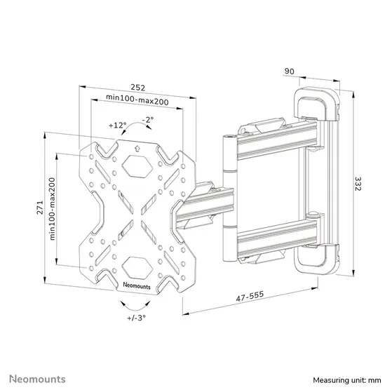 Neomounts WL40S-850BL12 Zwart