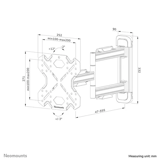 Neomounts WL40S-850BL12 Zwart