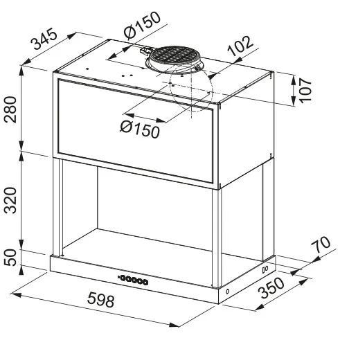 Franke FMA Modular hood 60cm T-shelf