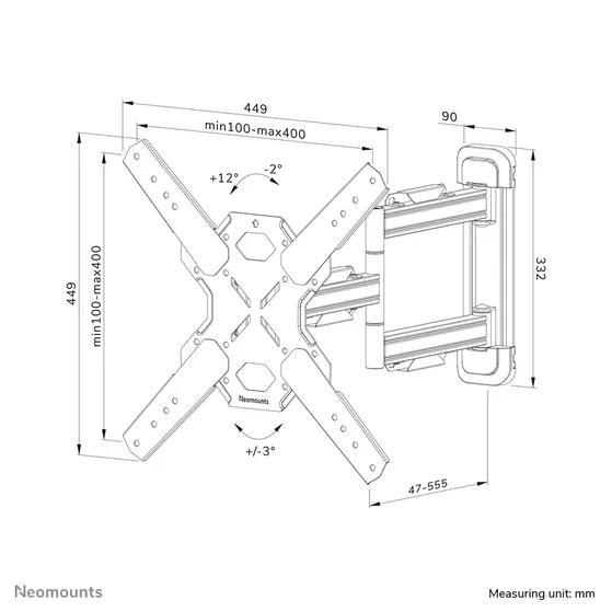 Neomounts WL40S-850BL14 Zwart