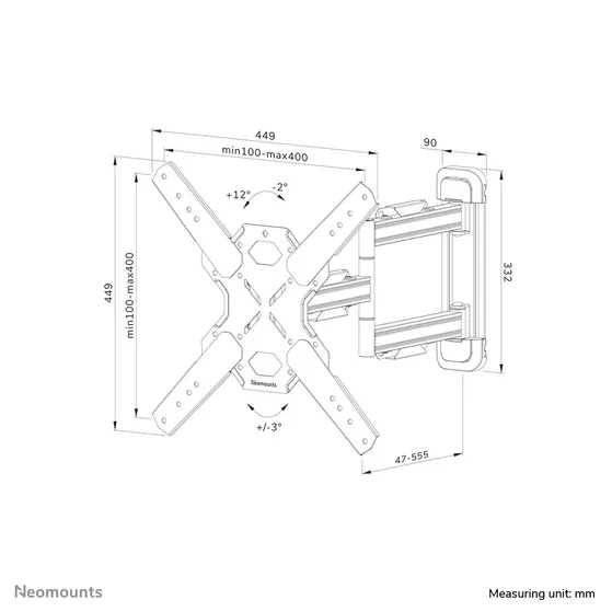 Neomounts WL40S-850BL14 Zwart