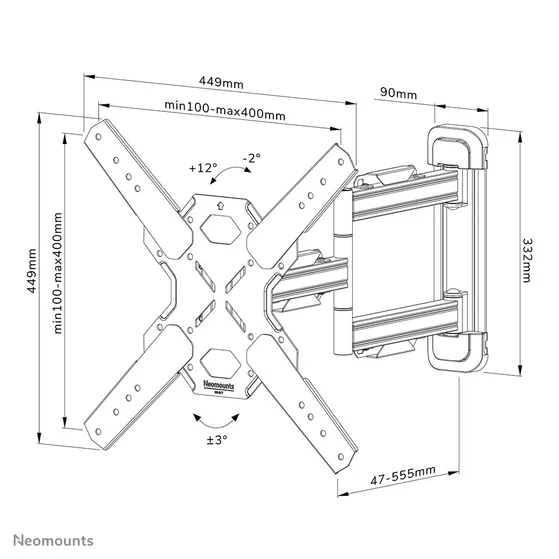 Neomounts WL40S-850BL14 Zwart