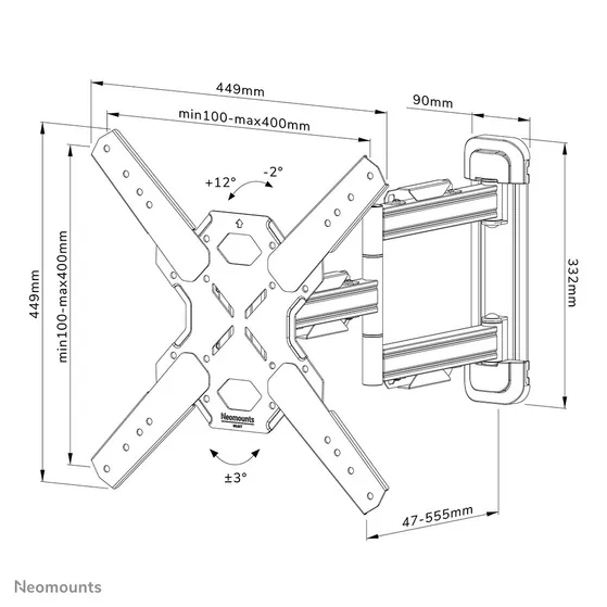 Neomounts WL40S-850BL14 Zwart