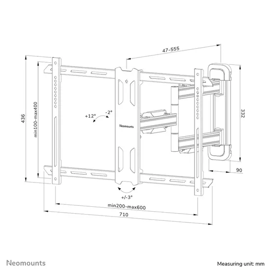 Neomounts WL40S-850BL16 Zwart