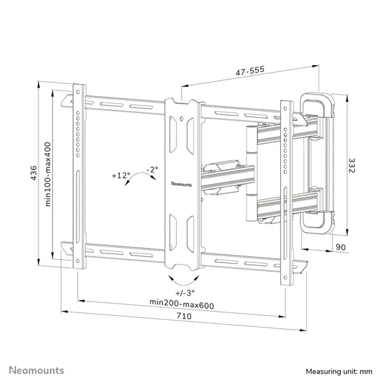 Neomounts WL40S-850BL16 Zwart