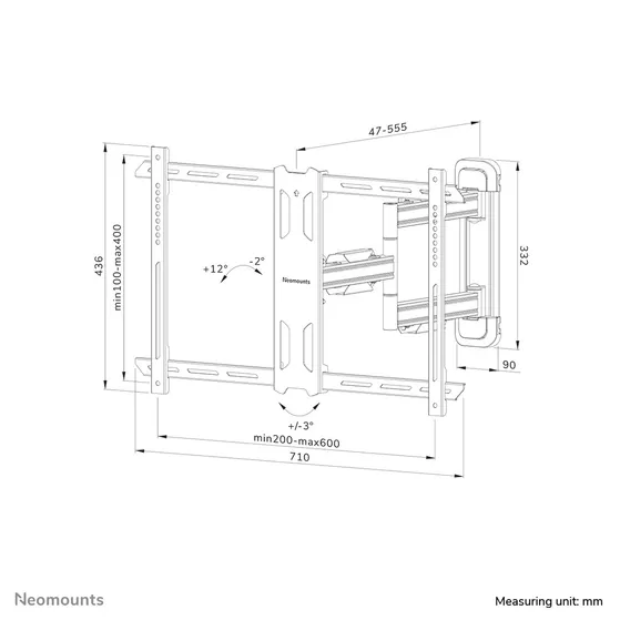Neomounts WL40S-850BL16 Zwart