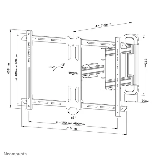 Neomounts WL40S-850BL16 Zwart