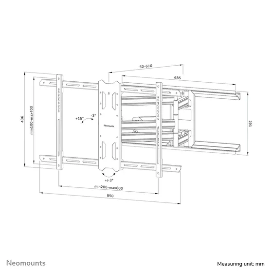 Neomounts WL40S-850BL18 Zwart