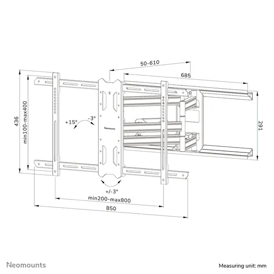 Neomounts WL40S-850BL18 Zwart