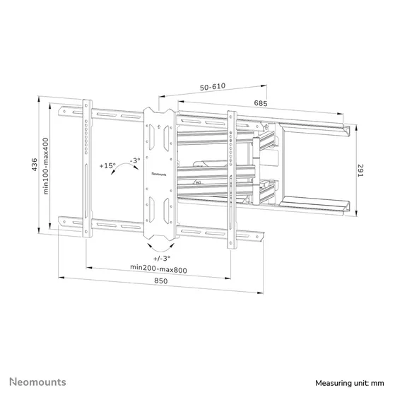 Neomounts WL40S-850BL18 Zwart