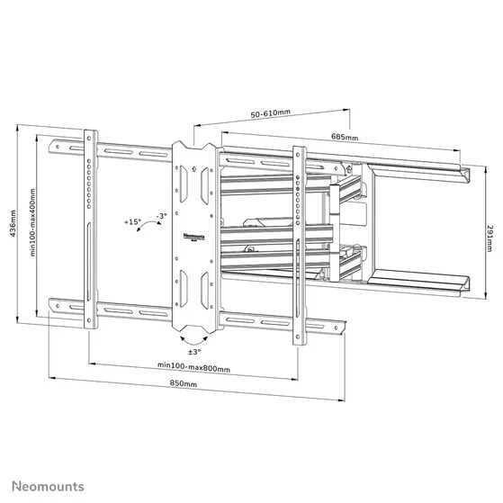 Neomounts WL40S-850BL18 Zwart
