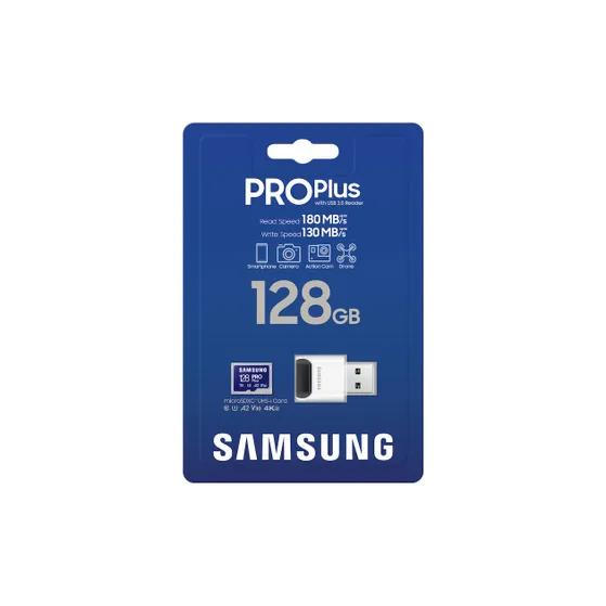 Samsung Pro Plus microSDXC 128GB + USB-adapter