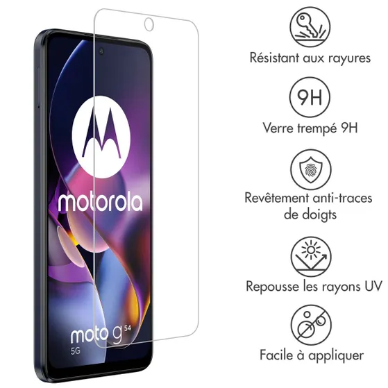 Accezz Gehard Glas Screenprotector voor de Motorola Moto G54 Transparant
