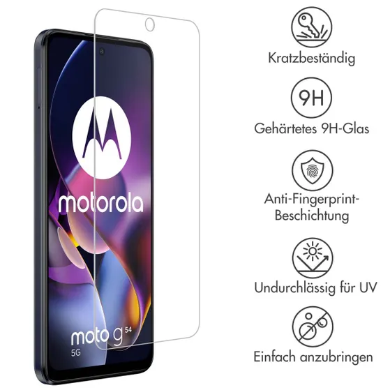 Accezz Gehard Glas Screenprotector voor de Motorola Moto G54 Transparant
