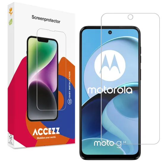 Accezz Gehard Glas Screenprotector voor de Motorola Moto G14 Transparant
