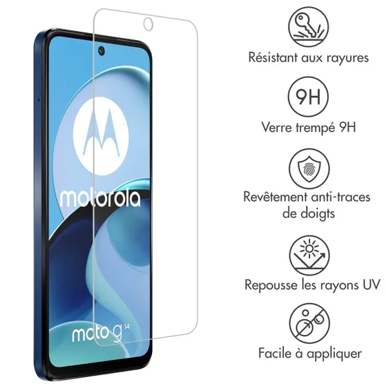 Accezz Gehard Glas Screenprotector voor de Motorola Moto G14 Transparant