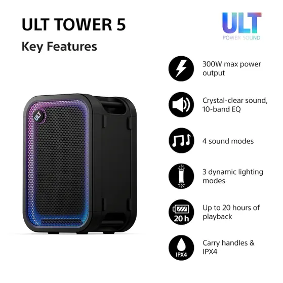 Sony ULT TOWER 5 Zwart
