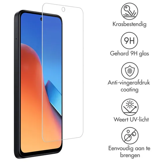 Accezz Gehard Glas Screenprotector voor de Xiaomi Redmi 12 Transparant