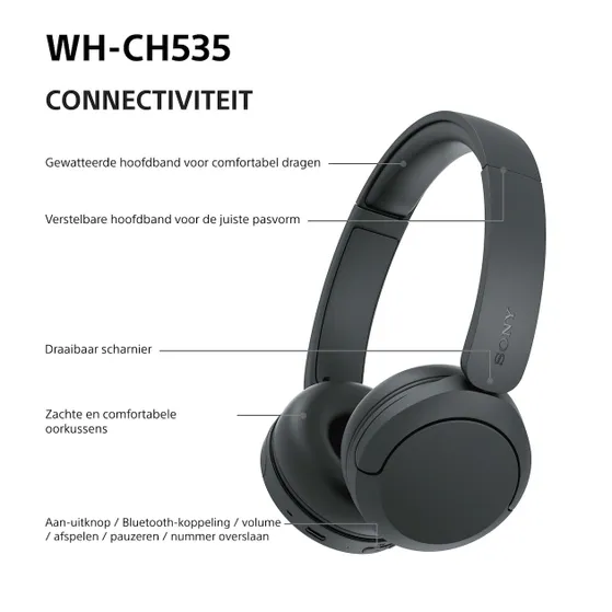 Sony WH-CH535B Zwart