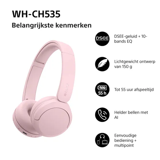Sony WH-CH535P Roze