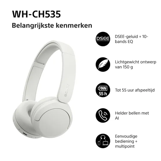 Sony WH-CH535W Wit
