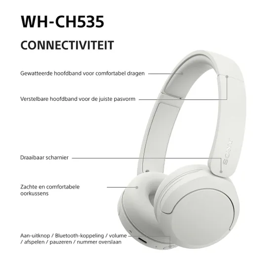 Sony WH-CH535W Wit