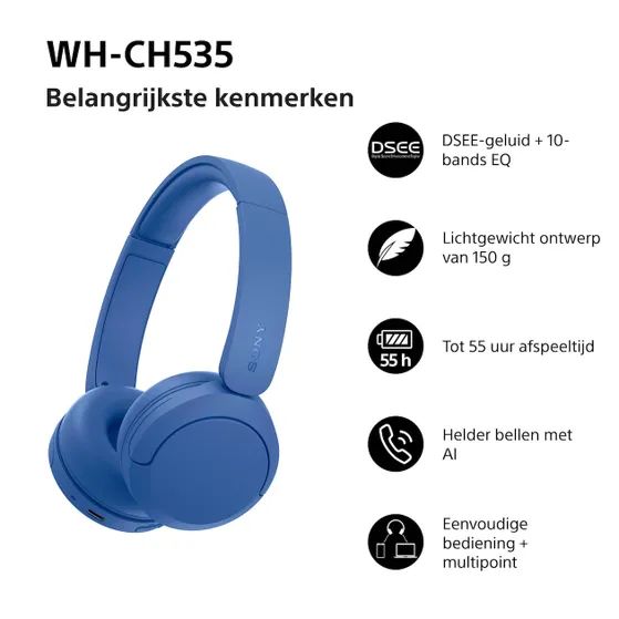 Sony WH-CH535L Blauw