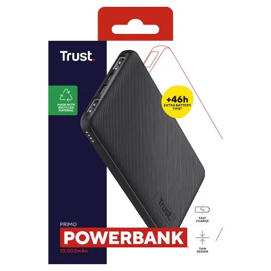 Trust Primo Powerbank 10.000 mAh Zwart