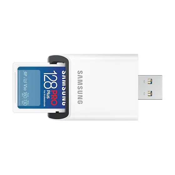Samsung Pro Plus SD Card 128GB + Kaartlezer