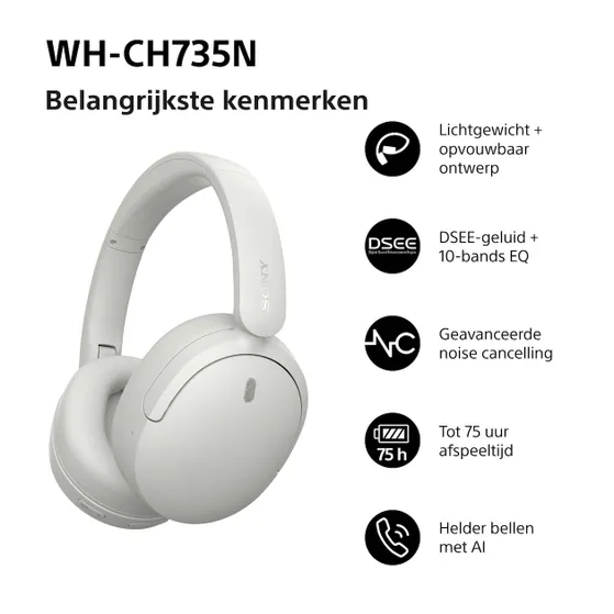 Sony WH-CH735N Wit