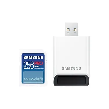 Samsung Pro Plus SD Card 256GB + Kaartlezer