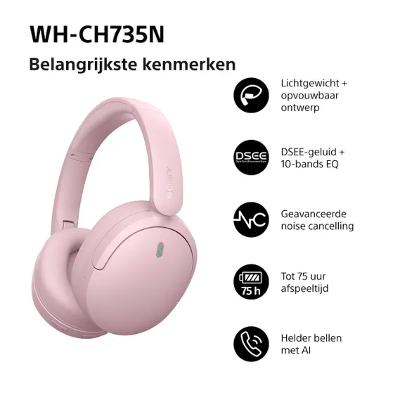 Sony WH-CH735N Roze