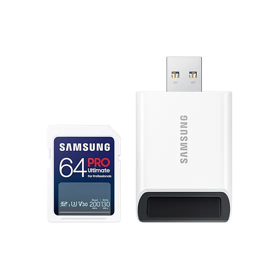 Samsung PRO Ultimate SD Card 64GB + USB-kaartlezer
