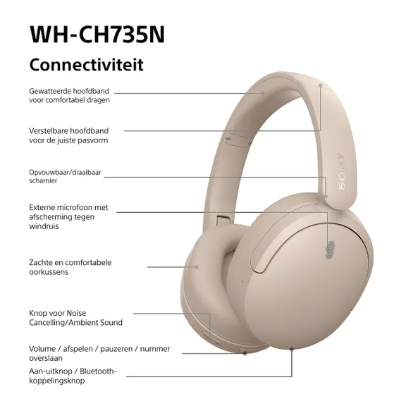 Sony WH-CH735N Beige