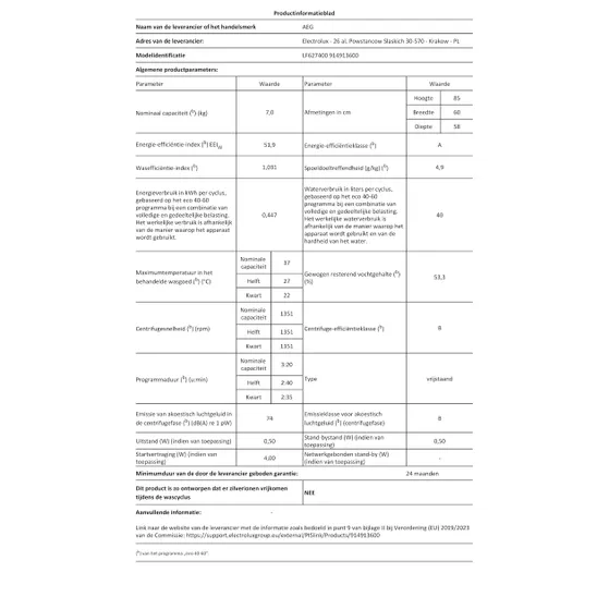 AEG LF627400 ProSense