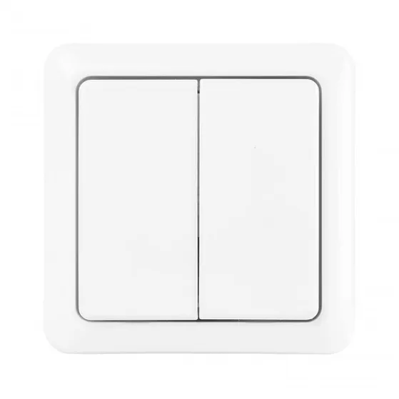 KlikAanKlikUit AWST8802 Draadoze dubbele wandschakelaar Wit