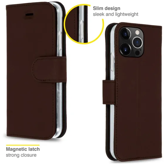 Accezz Wallet Case voor Apple iPhone 13 Pro Bruin