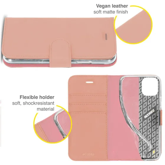 Accezz Wallet Case voor Apple iPhone 13 Pro Roze/goud