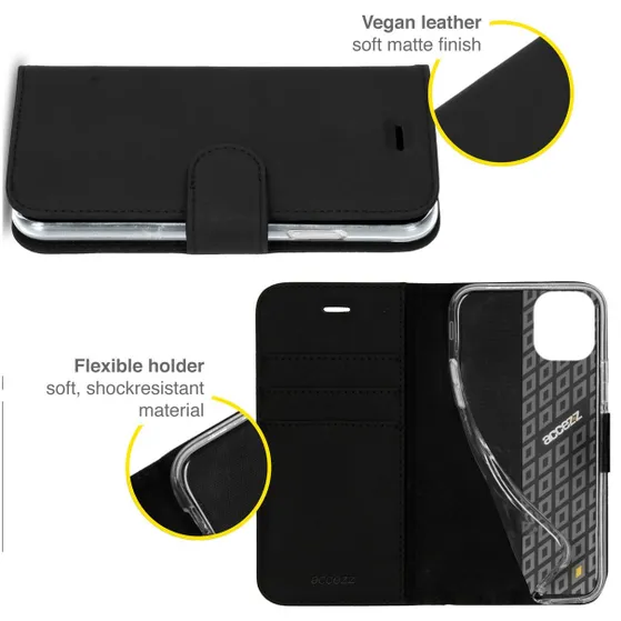 Accezz Wallet Case voor Apple iPhone 13 Pro Zwart