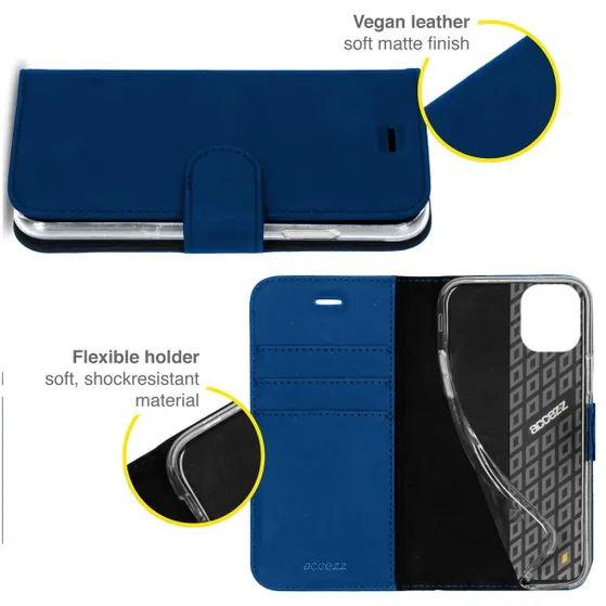 Accezz Wallet Case voor Apple iPhone 13 Pro Donkerblauw