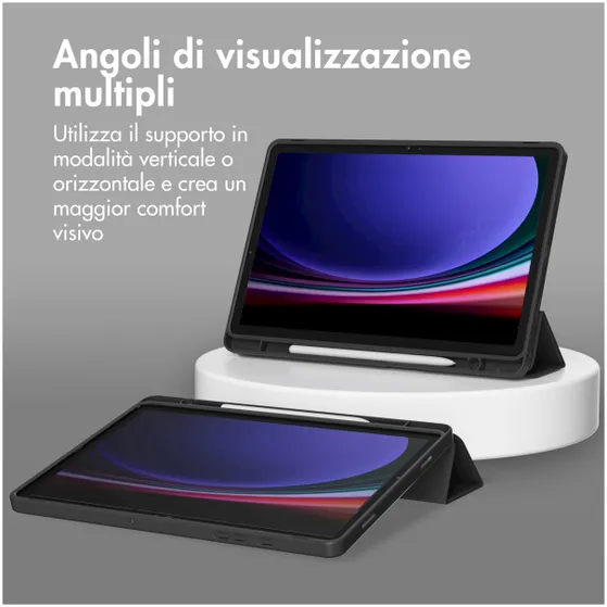 Accezz Smart Silicone Bookcase Samsung Galaxy Tab A9 Plus Zwart