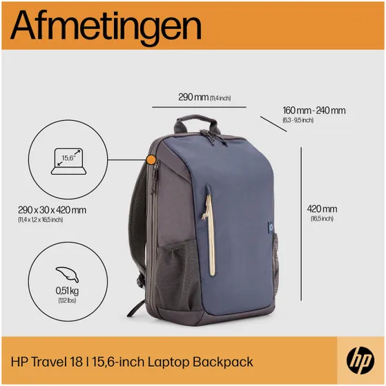 HP Travel 18L 15.6 BNG Laptop Backpack