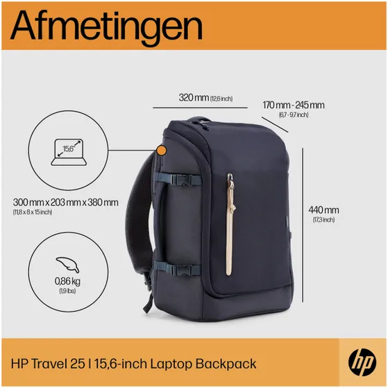 HP Travel 25L 15.6 BNG Laptop Backpack