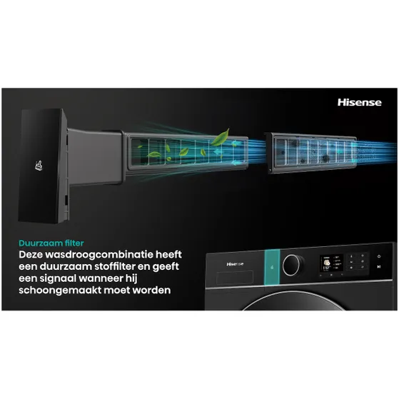 Hisense WD5I1245BBRH/BL Zwart