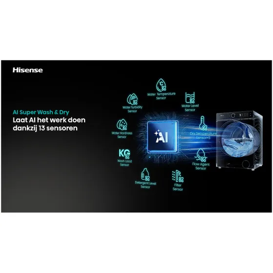 Hisense WD5I1245BBRH/BL Zwart