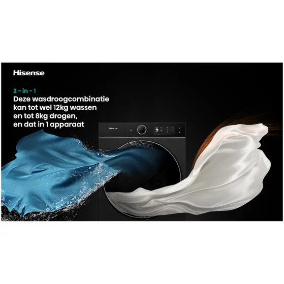 Hisense WD5I1245BBRH/BL Zwart