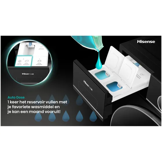 Hisense WD5I1245BBRH/BL Zwart
