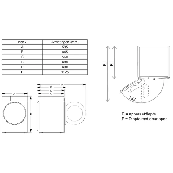 Hisense WD5I1245BBRH/BL Zwart