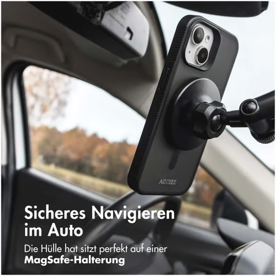 Accezz Rugged Frosted met MagSafe voor Apple iPhone 16 Zwart